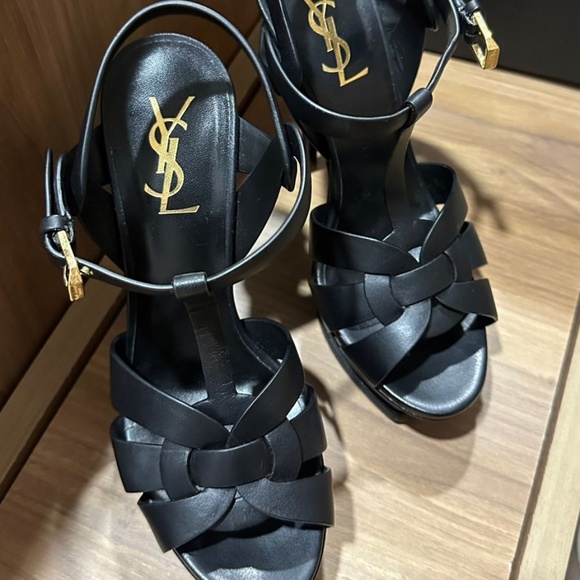 TRIBUTE PLATFORM SANDALS IN SMOOTH LEATHER - Picture 2 of 5